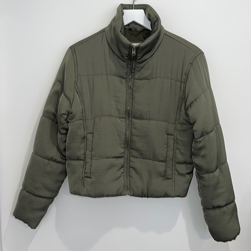 Abercrombie & Fitch Olive Green Puffer Jacket